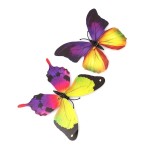 3D butterflies with magnet, house or event decorations, set of 12 pieces, colorful